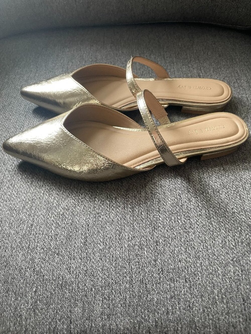 Crown & Ivy Metallic Gold Flats (size 8.5)